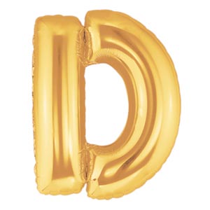 40 inch gold megaloon letter d Balloon Delivery