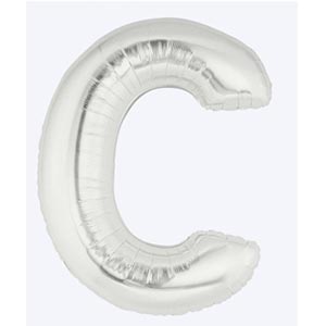 40 inch silver megaloon letter c Balloon Delivery