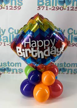 Foil Balloon On A Cluster Centerpiece
