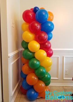 6 Ft Tall Spiral Balloon Column up to 5 colors