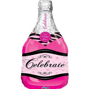 39in Pink Champagne Bottle Balloon Delivery