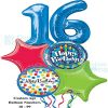 Happy16th Birthday Boy Balloon Bouquet 2 Large Numbers Balloon Delivery