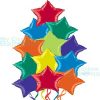 Multi Color Party Star Foil Balloons Bouquet Cluster Balloon Delivery