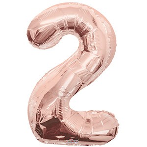 Large Rose Gold Balloon Number 2 Balloon Delivery