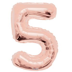 Large Rose Gold Balloon Number 5 Balloon Delivery