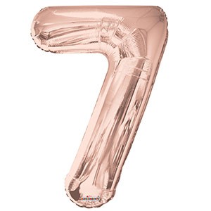 Large Rose Gold Balloon Number 7 Balloon Delivery