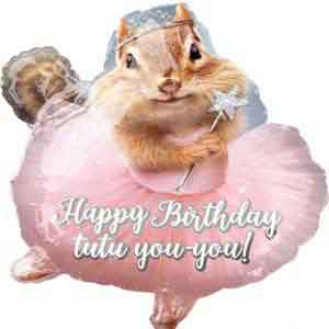 18in Ballerina Birthday Chipmunk Balloon Delivery