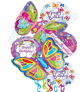 Butterfly Birthday Party Balloon Bouquet