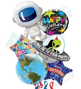 Happy Birthday Outer Space Balloon Bouquet