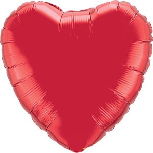 18In Metallic Red Heart Foil Balloon