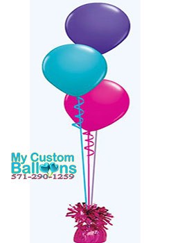 3 Large 16 Inch Latex Balloons On A Weight