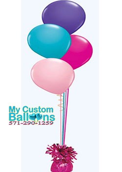 4 Large 16 Inch Latex Balloons On A Weight
