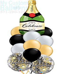 Congratulations Champagne Bottle Balloon Bouquet