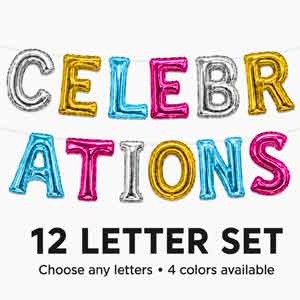 Build A Balloon Banner 12 Letters or Numbers Air Filled