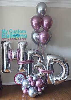 Happy Birthday Balloon Arrangement HBD Letters