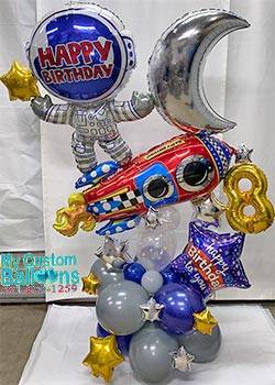 Space Rocket Birthday Balloon Arrangement & Age