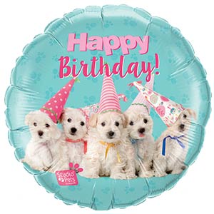18in Birthday Puppies Foil Balloon