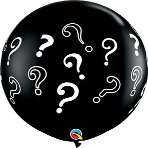 Gender Reveal 30In Black latex Balloon with Helium