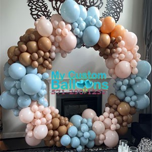 Organic Balloon Circle Garland 8Ft Round With Large Accents