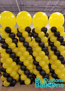 Custom Spiral Balloon Column 10ft with Topper