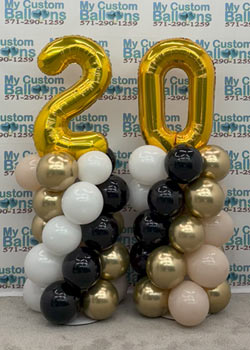 2 Indoor Deluxe Balloon Columns With Large Numbers - Image 2