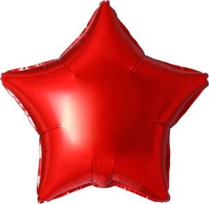 5ft Tall Red Star Shaped Air Filled Foil Balloon