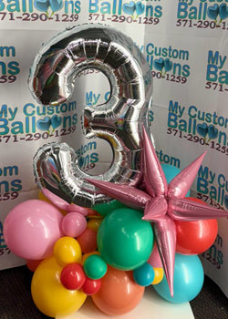 3ft Organic Balloon Cluster With Big Number