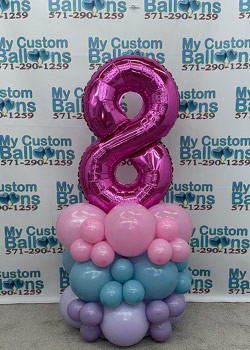 Indoor Balloon Cluster With A 34in Number