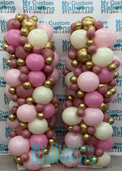 6ft Organic Balloon Column with Standard Size Balloons