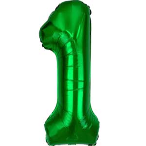 34In Number 1 Green Foil Balloon