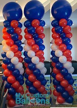 Balloon Column with large Topper 12 Ft Tall