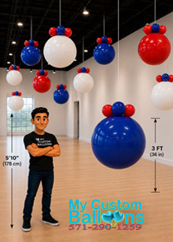 Hanging From Ceiling 3ft Round Latex Balloon