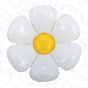 2ct Air Filled 24in White Flower Balloons