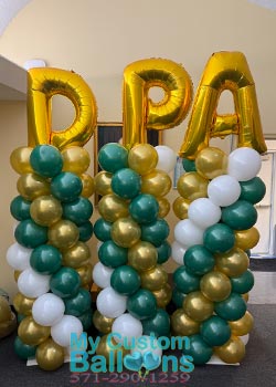 Spiral Balloon Column With Letter