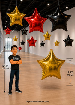 Hanging From Ceiling 5ft Foil Balloon Star
